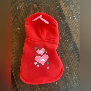 Red Cat Hoodie with Heart Design